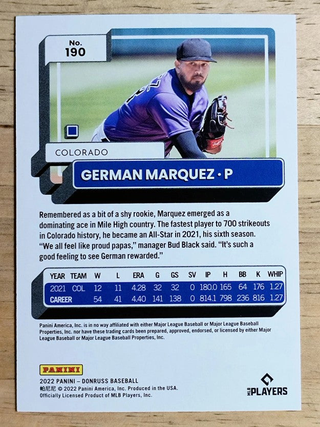 2022 Donruss Red #190 German Marquez