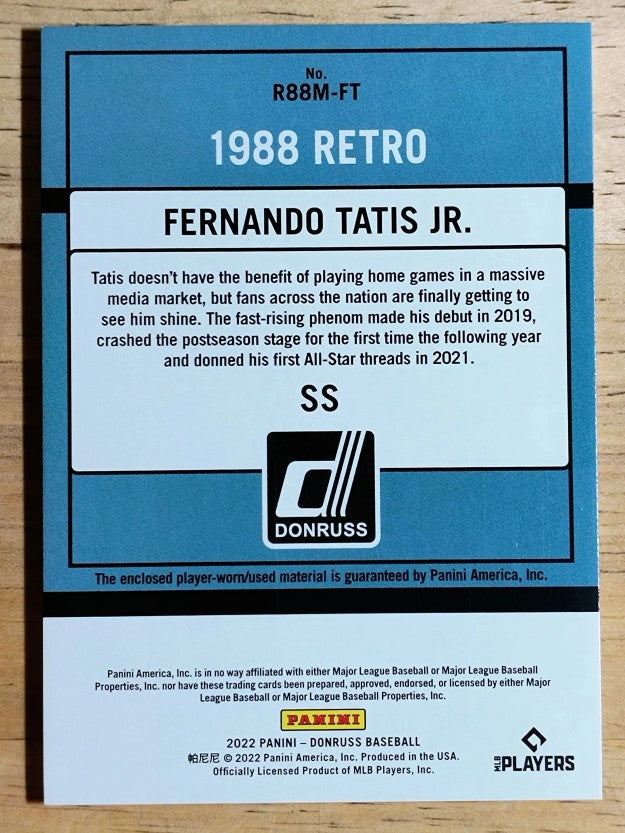 2022 Donruss Retro '88 Materials #11 Fernando Tatis Jr.
