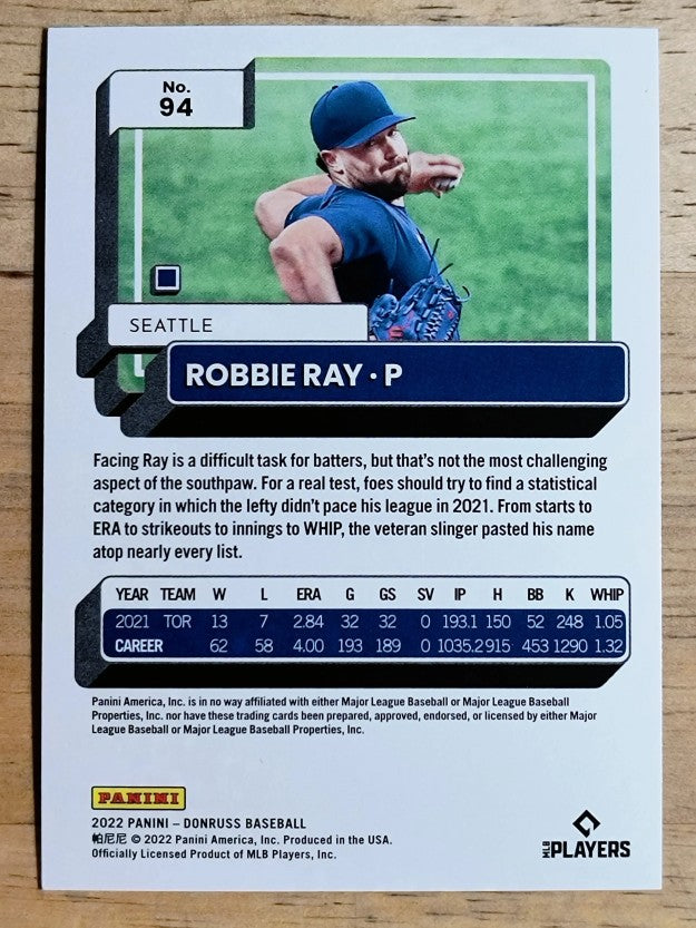 2022 Donruss Stat Line Career #94 Robbie Ray/500