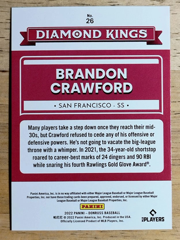 2022 Donruss Stat Line Season #26 Brandon Crawford DK/304
