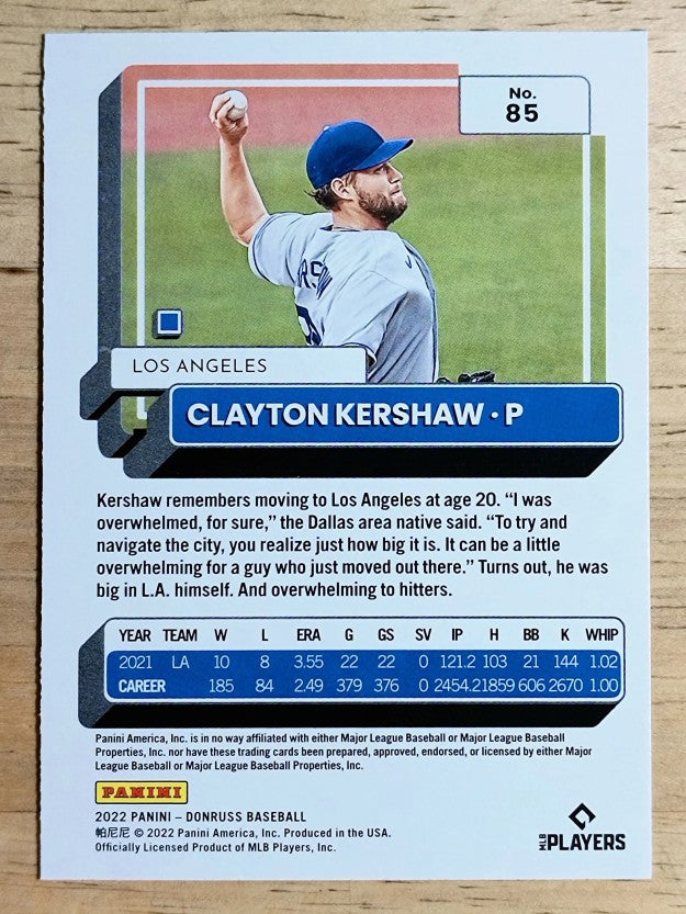 2022 Donruss Variations #85 Clayton Kershaw