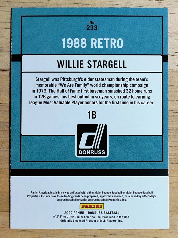 2022 Donruss Variations #233 Willie Stargell RETRO