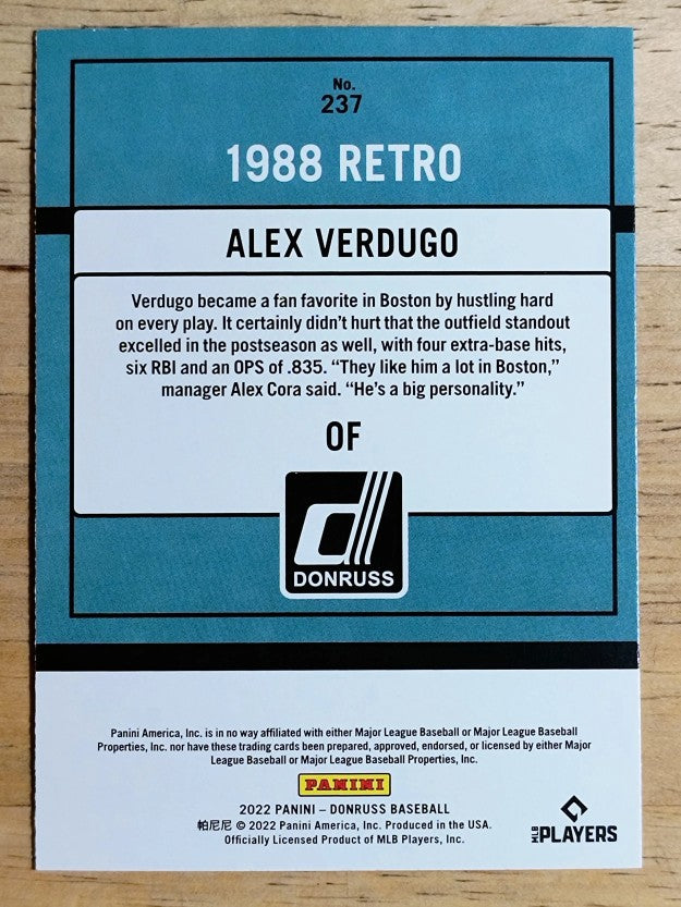 2022 Donruss Variations #237 Alex Verdugo RETRO