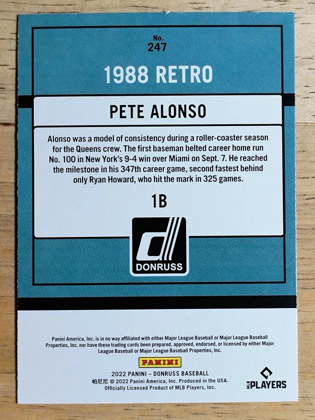 2022 Donruss Variations #247 Pete Alonso RETRO