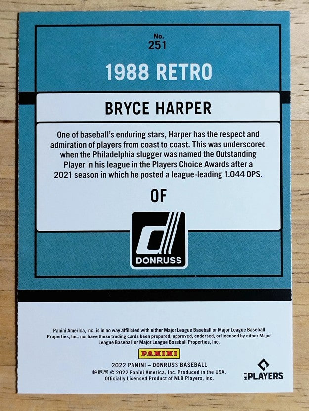 2022 Donruss Variations #251 Bryce Harper RETRO