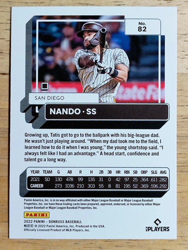 2022 Donruss Variations Holo Blue #82 Fernando Tatis Jr.