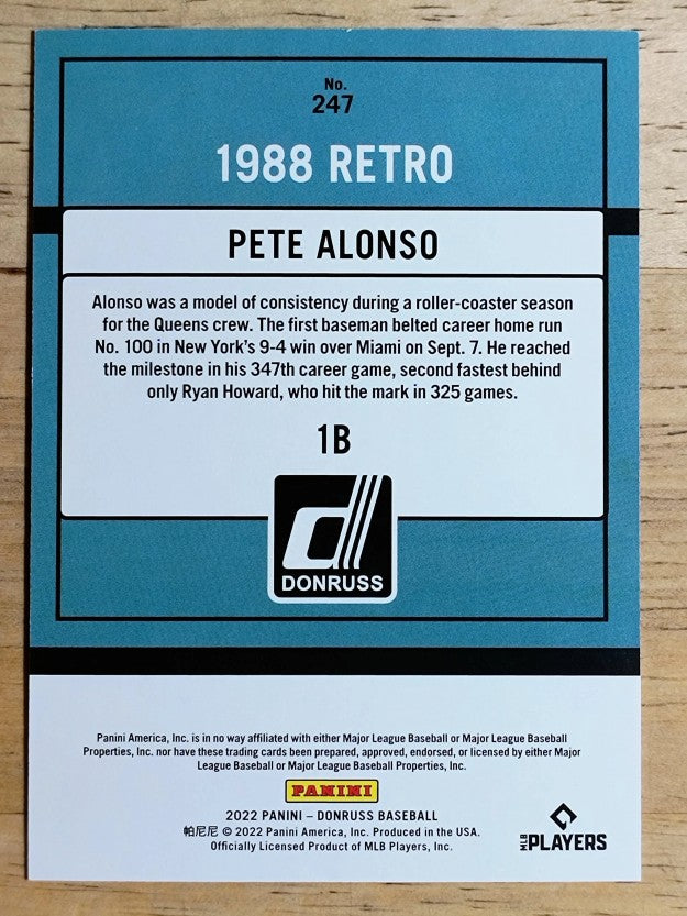 2022 Donruss Variations Red #247 Pete Alonso RETRO
