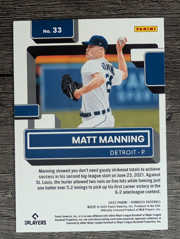 2022 Donruss #33 Matt Manning RR RC