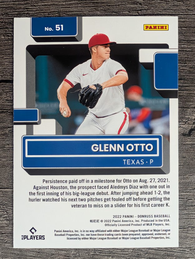 2022 Donruss #51 Glenn Otto RR RC