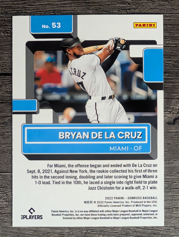 2022 Donruss #53 Bryan De La Cruz RR RC