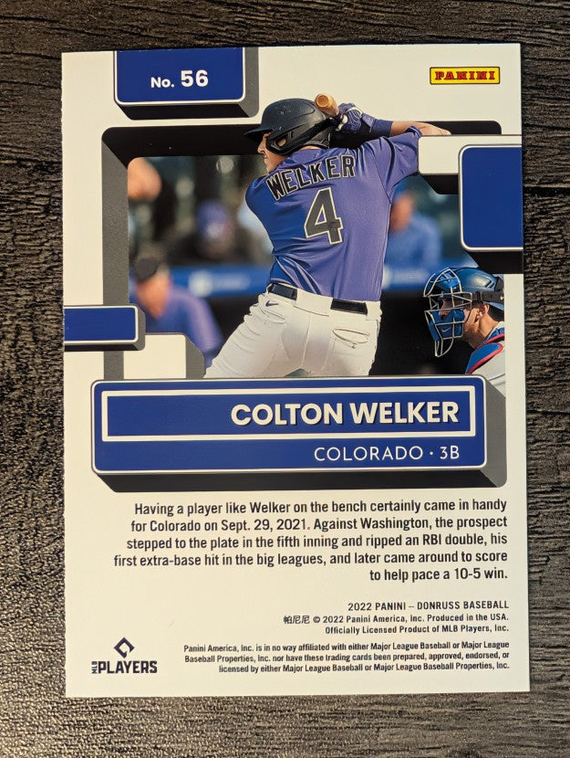 2022 Donruss #56 Colton Welker RR RC
