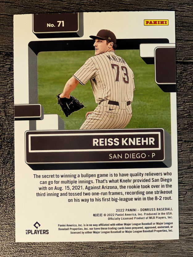 2022 Donruss #71 Reiss Knehr RR RC