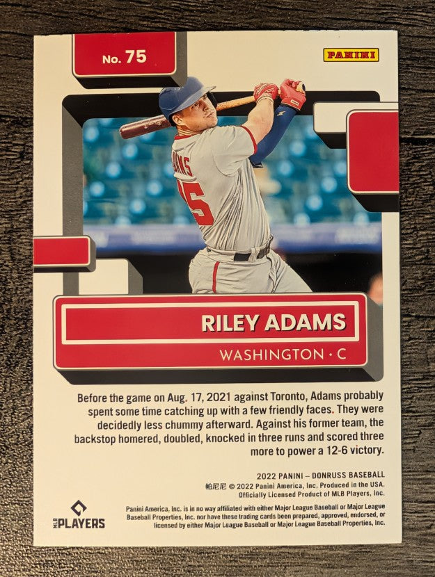 2022 Donruss #75 Riley Adams RR RC