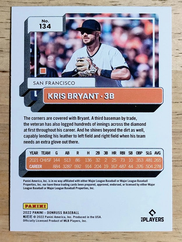 2022 Donruss Holo Blue #134 Kris Bryant