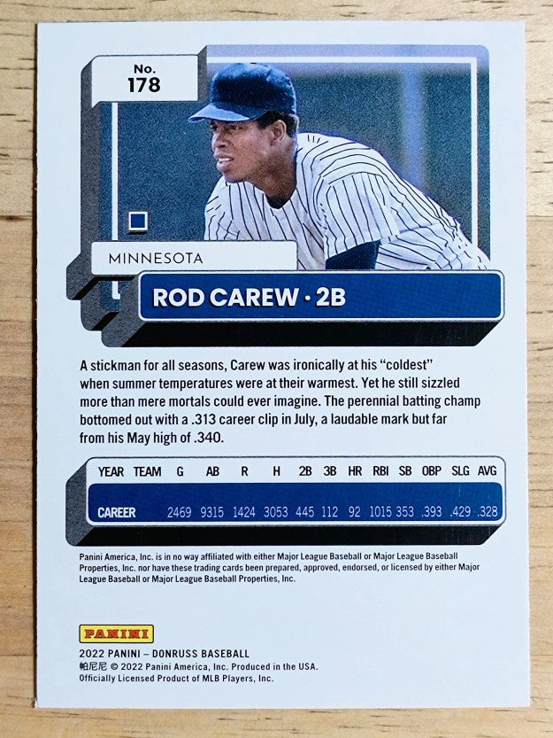 2022 Donruss Holo Blue #178 Rod Carew
