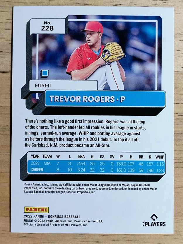 2022 Donruss Holo Blue #228 Trevor Rogers