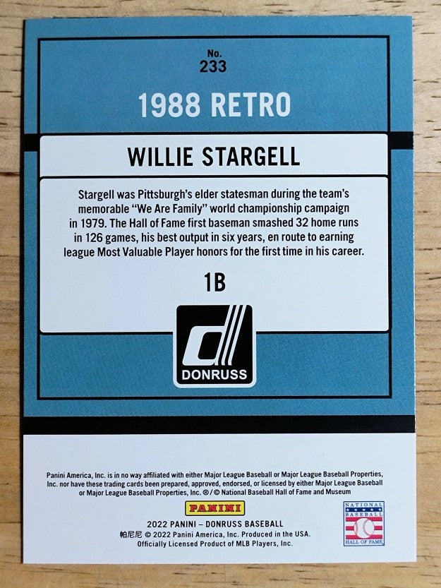 2022 Donruss Holo Blue #233 Willie Stargell RETRO