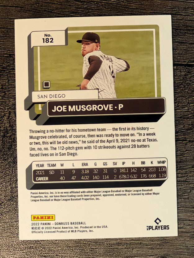 2022 Donruss Red #182 Joe Musgrove