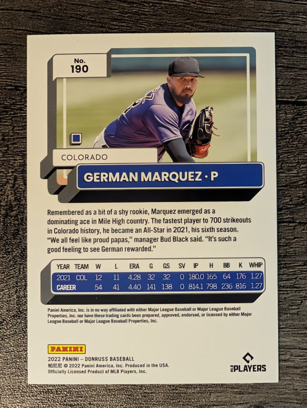 2022 Donruss Red #190 German Marquez