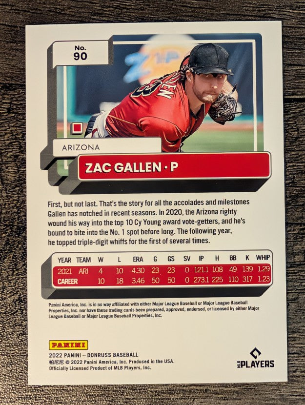 2022 Donruss Red #90 Zac Gallen