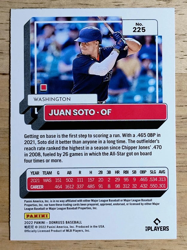 2022 Donruss Variations #225 Juan Soto