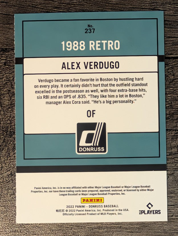 2022 Donruss Variations #237 Alex Verdugo RETRO