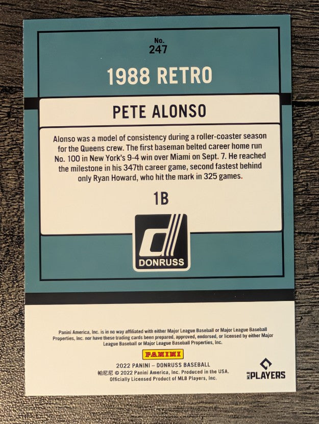 2022 Donruss Variations #247 Pete Alonso RETRO
