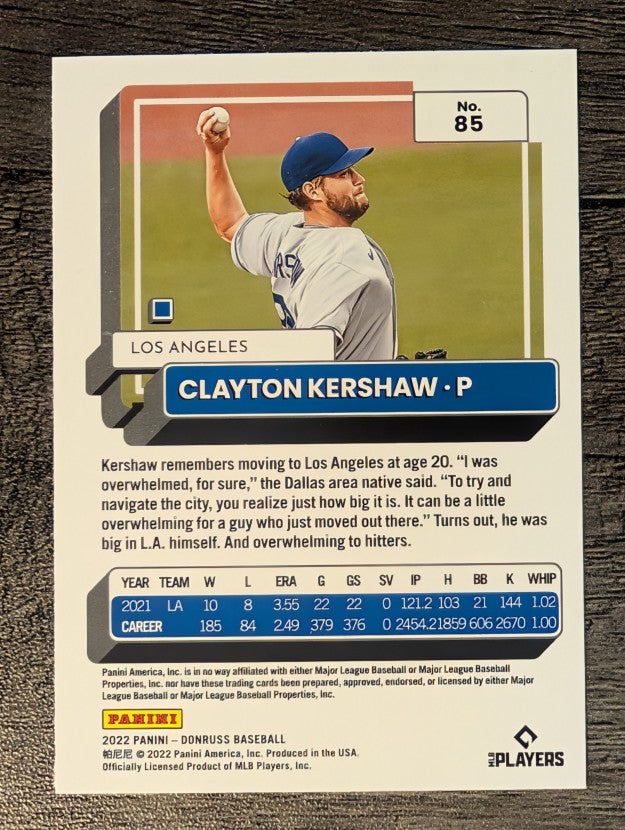 2022 Donruss Variations #85 Clayton Kershaw