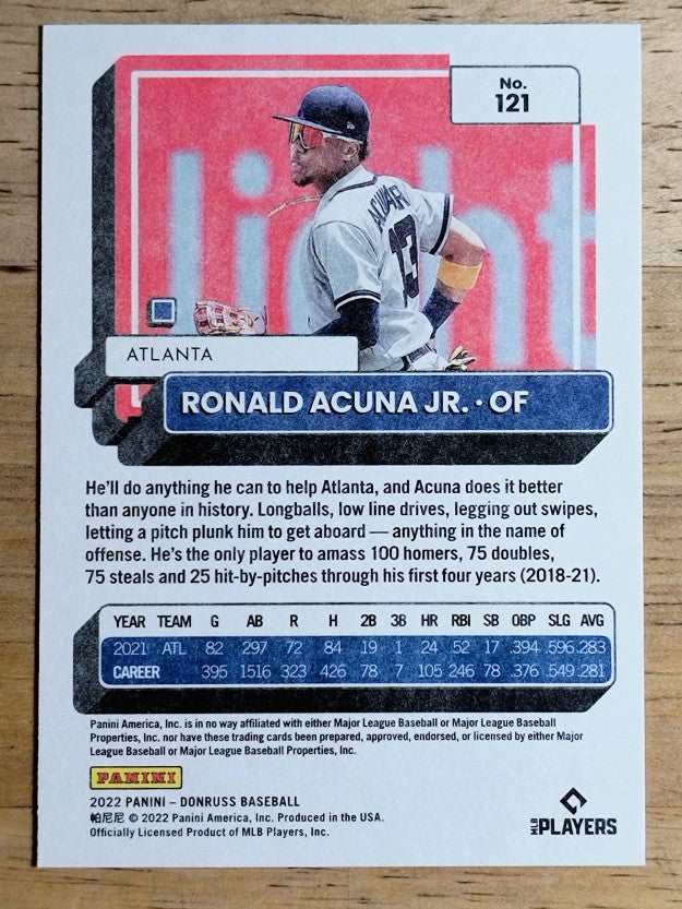 2022 Donruss Variations Independence Day #121 Ronald Acuna Jr.