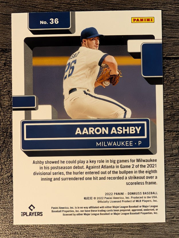 2022 Donruss #36 Aaron Ashby RR RC