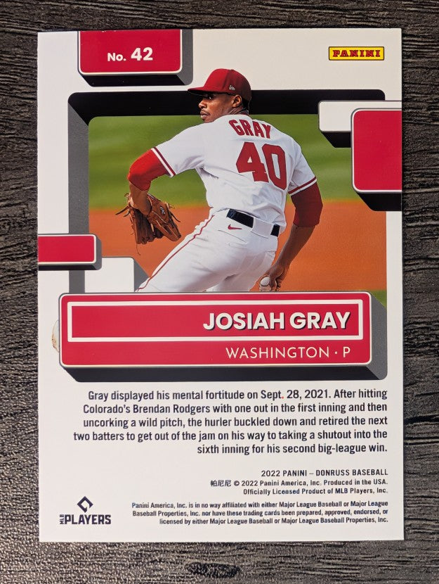2022 Donruss #42 Josiah Gray RR RC