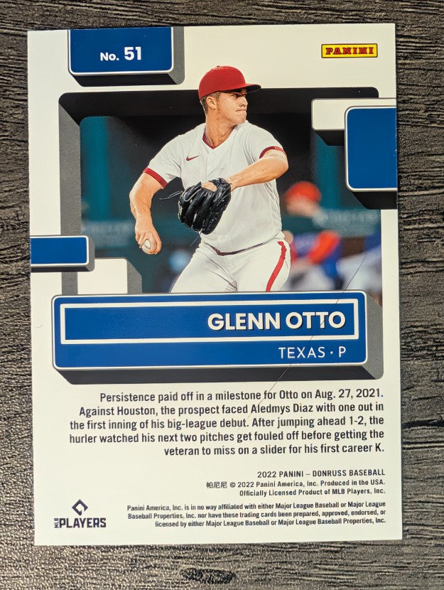 2022 Donruss #51 Glenn Otto RR RC
