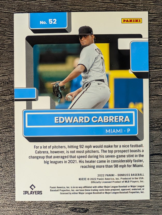 2022 Donruss #52 Edward Cabrera RR RC