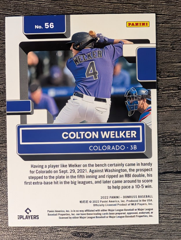 2022 Donruss #56 Colton Welker RR RC