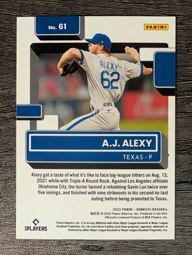 2022 Donruss #61 A.J. Alexy RR RC