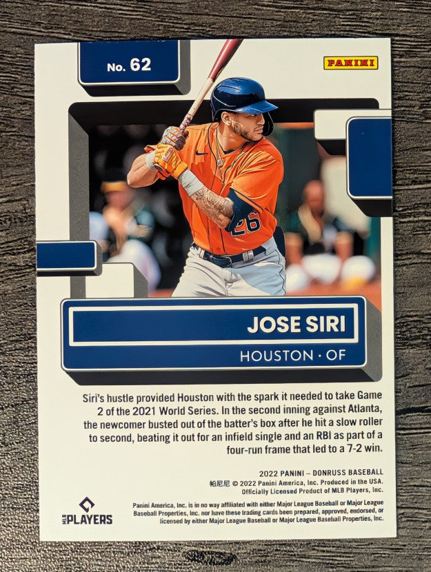 2022 Donruss #62 Jose Siri RR RC