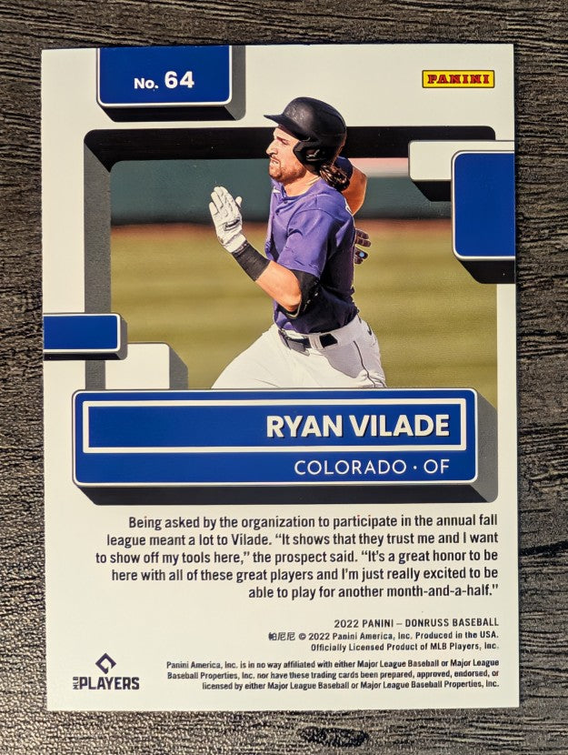 2022 Donruss #64 Ryan Vilade RR RC