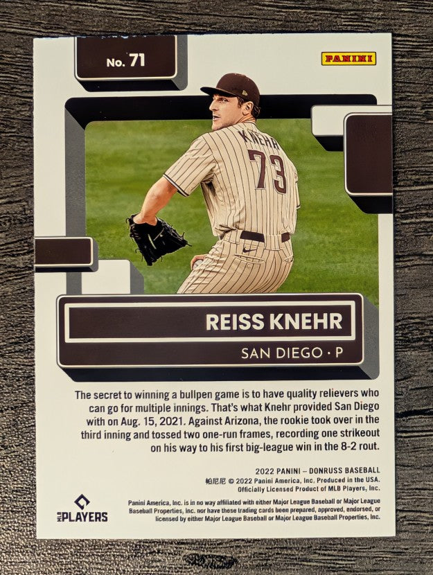 2022 Donruss #71 Reiss Knehr RR RC