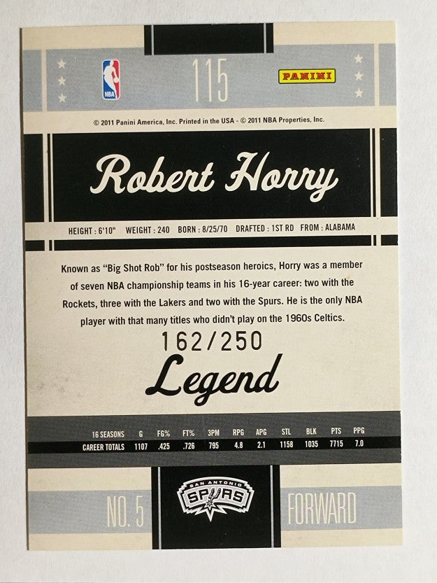 2010-11 Classics Timeless Tributes Silver #115 Robert Horry