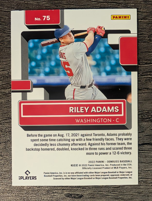 2022 Donruss #75 Riley Adams RR RC