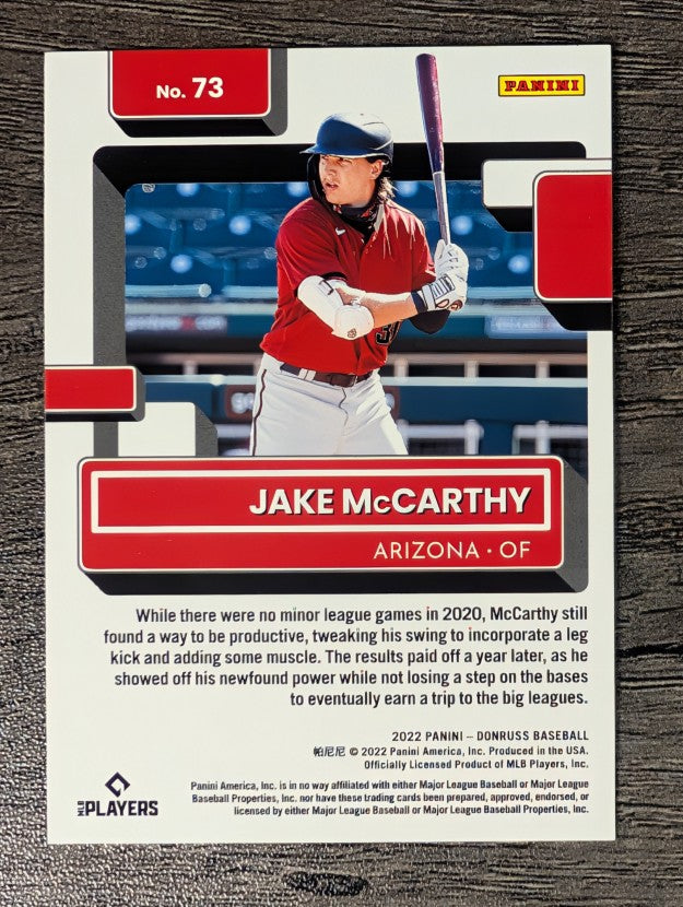 2022 Donruss Holo Blue #73 Jake McCarthy RR