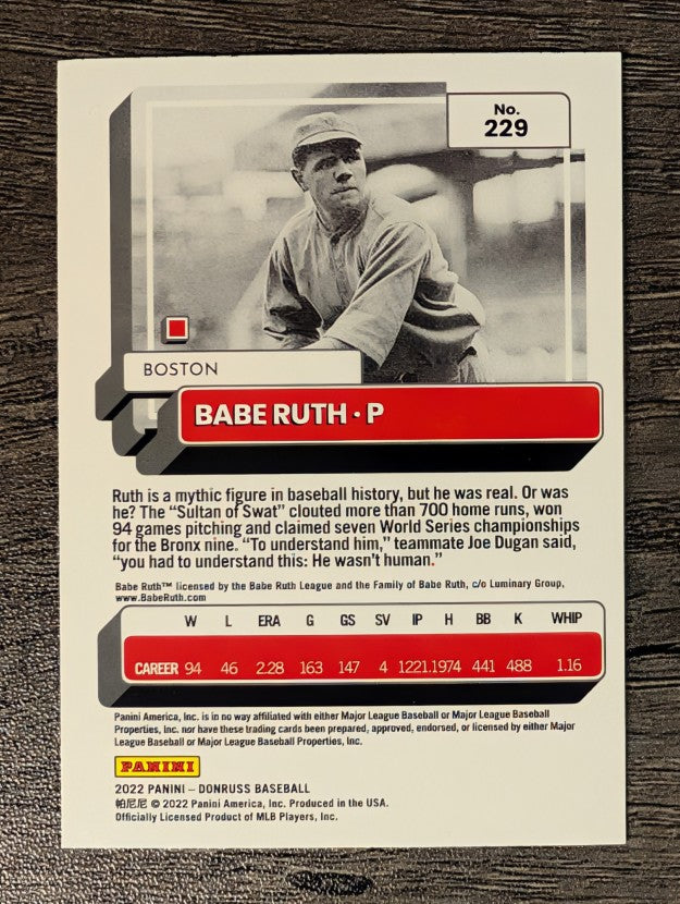 2022 Donruss Variations #229 Babe Ruth