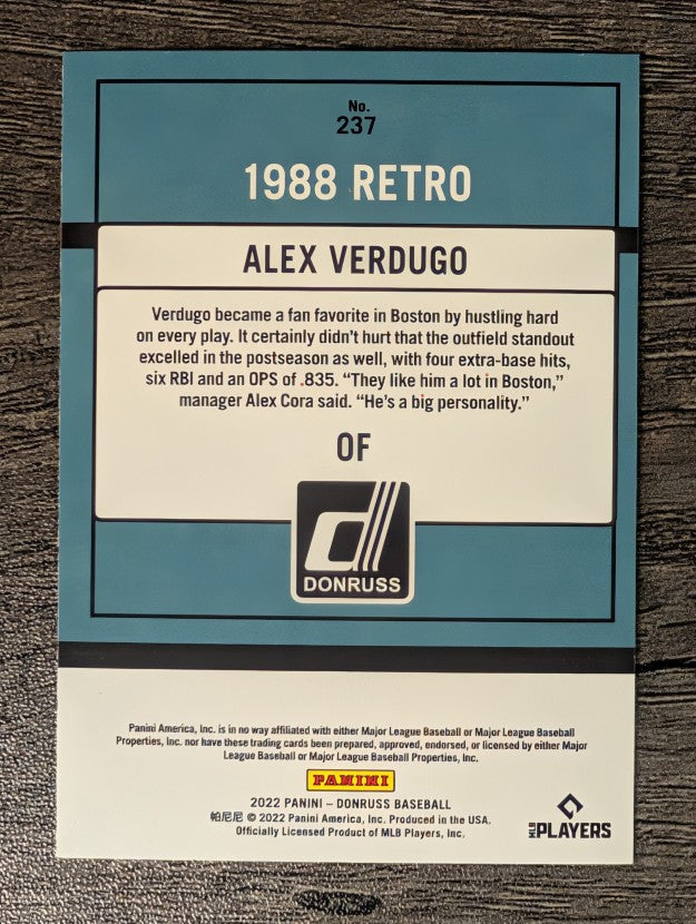 2022 Donruss Variations #237 Alex Verdugo RETRO