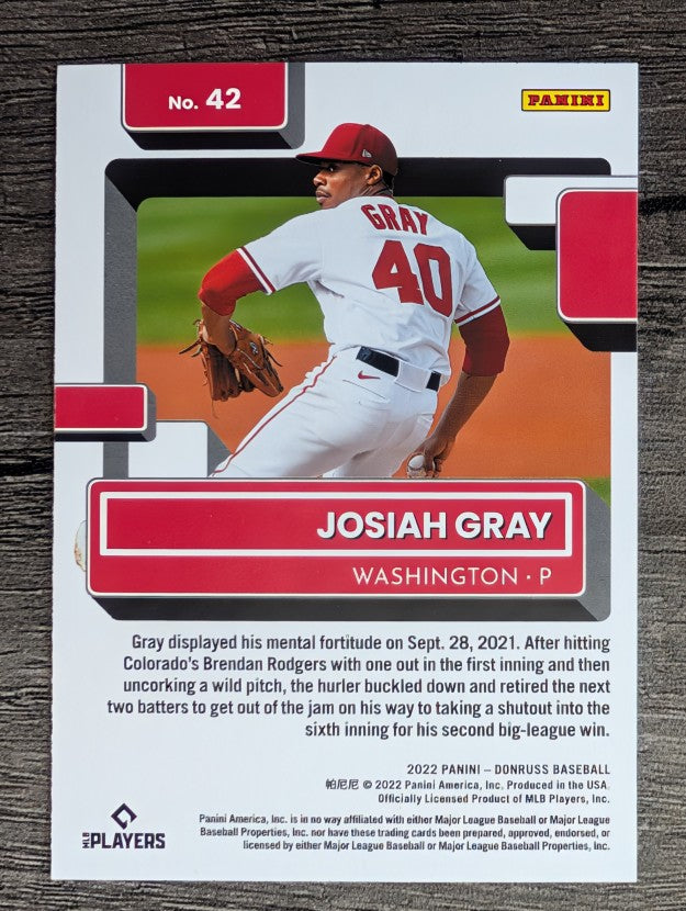 2022 Donruss #42 Josiah Gray RR RC
