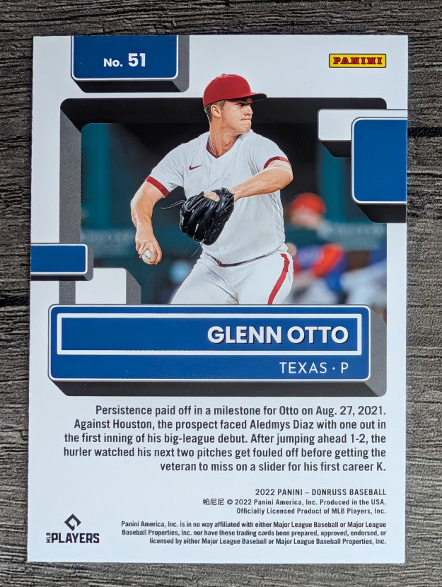 2022 Donruss #51 Glenn Otto RR RC