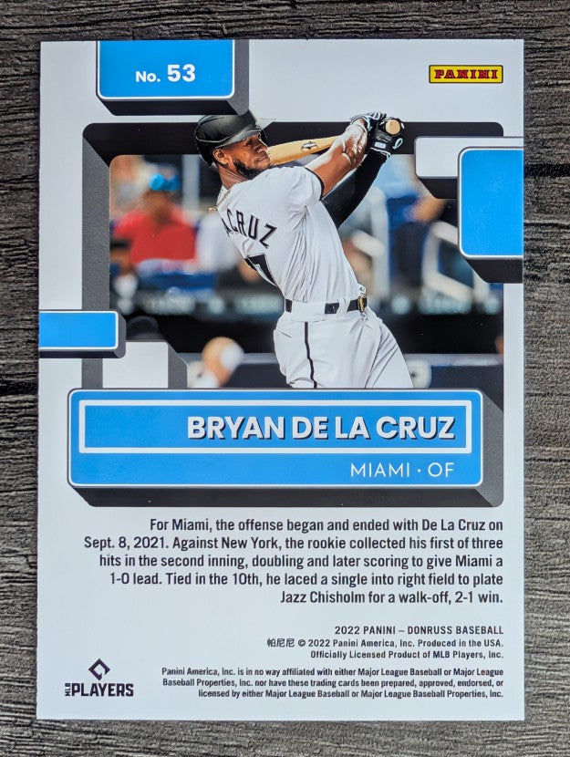 2022 Donruss #53 Bryan De La Cruz RR RC