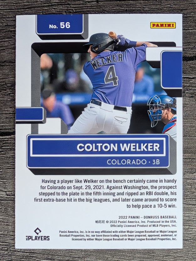 2022 Donruss #56 Colton Welker RR RC