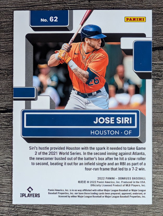 2022 Donruss #62 Jose Siri RR RC