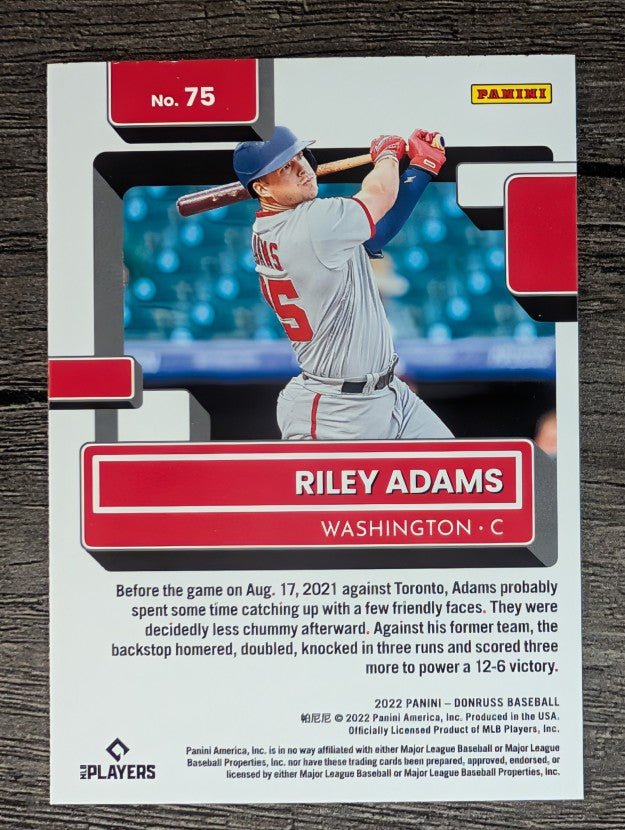 2022 Donruss #75 Riley Adams RR RC