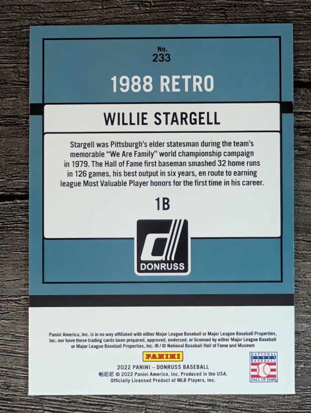 2022 Donruss Holo Blue #233 Willie Stargell RETRO
